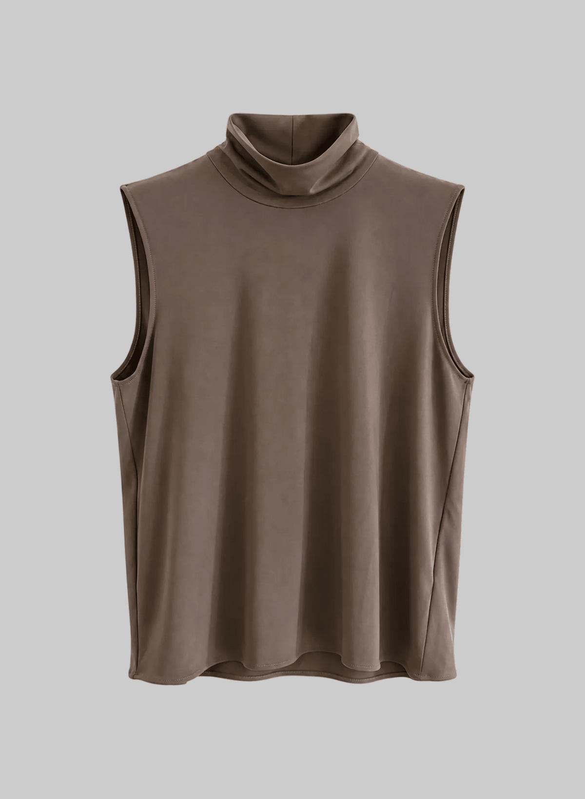 Sleeveless Turtleneck Top - Taupe - Meg