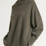Slouchy oversized Hazel grey-brown turtleneck sweater pullover