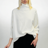 Slouchy oversized Ivory off-white turtleneck sweater pullover
