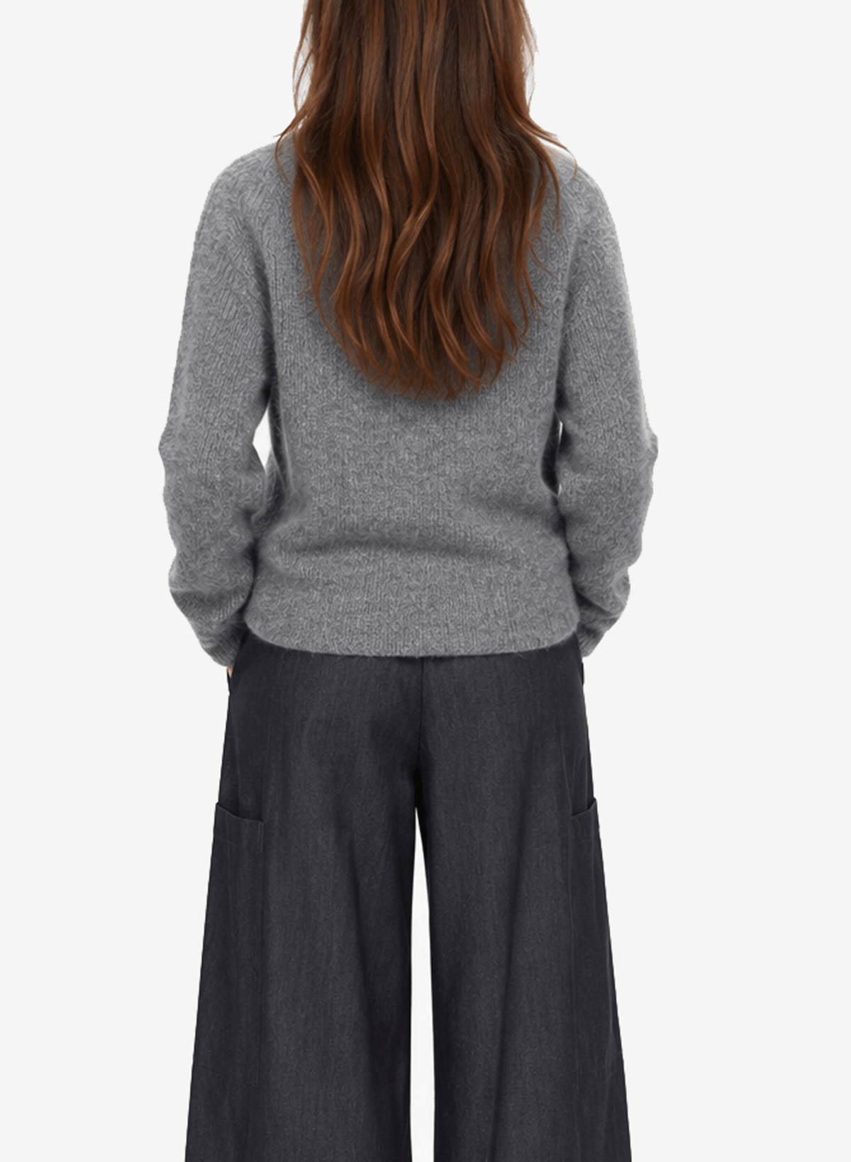 Soft Funnel Neck Sweater - Grey - Meg