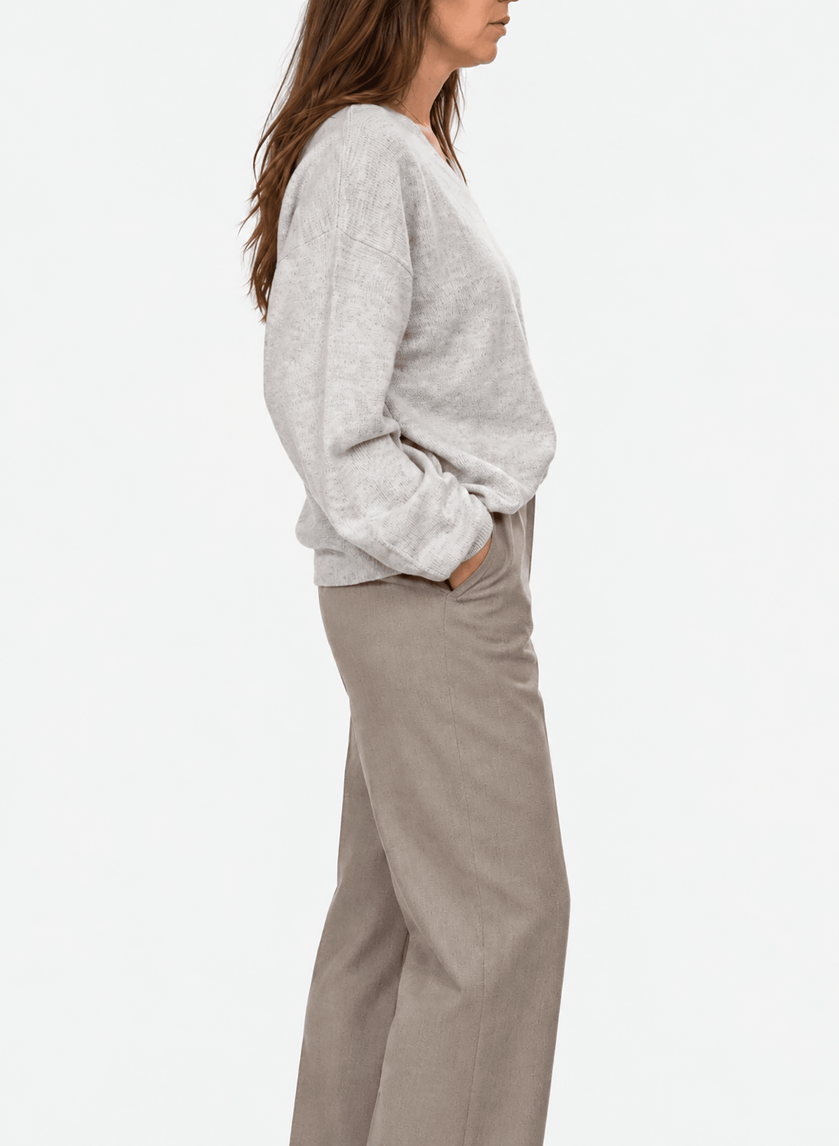 Soft V-Neck Sweater - Ice Blue - Meg