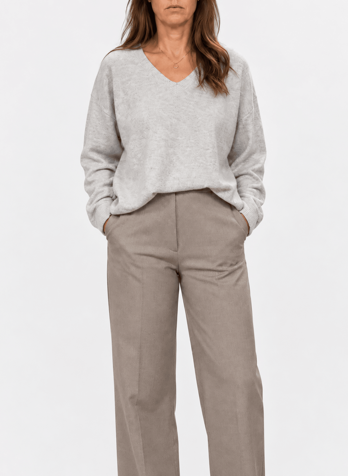 Soft V-Neck Sweater - Ice Blue - Meg
