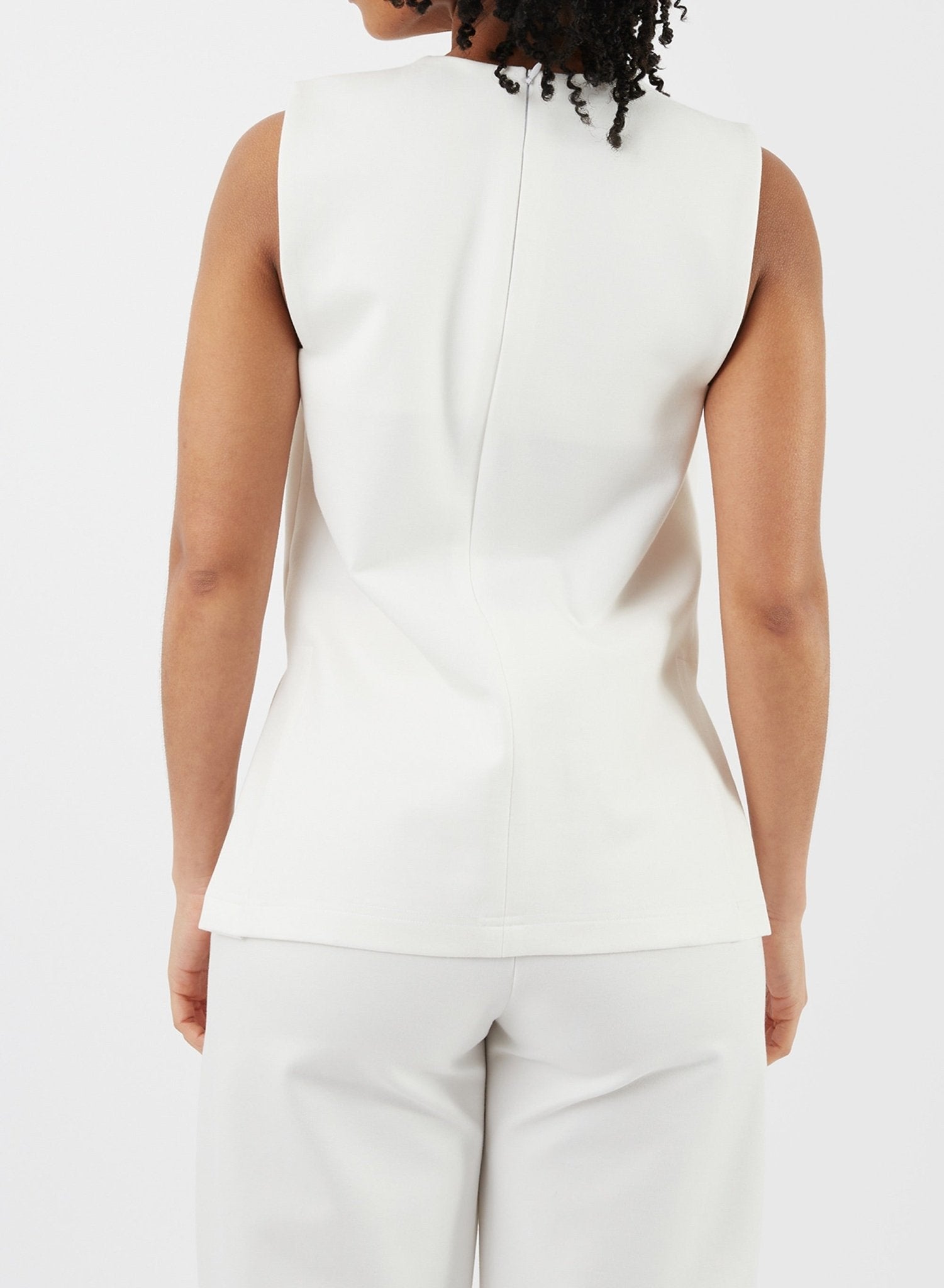 Square Cut Out Top - White - Meg