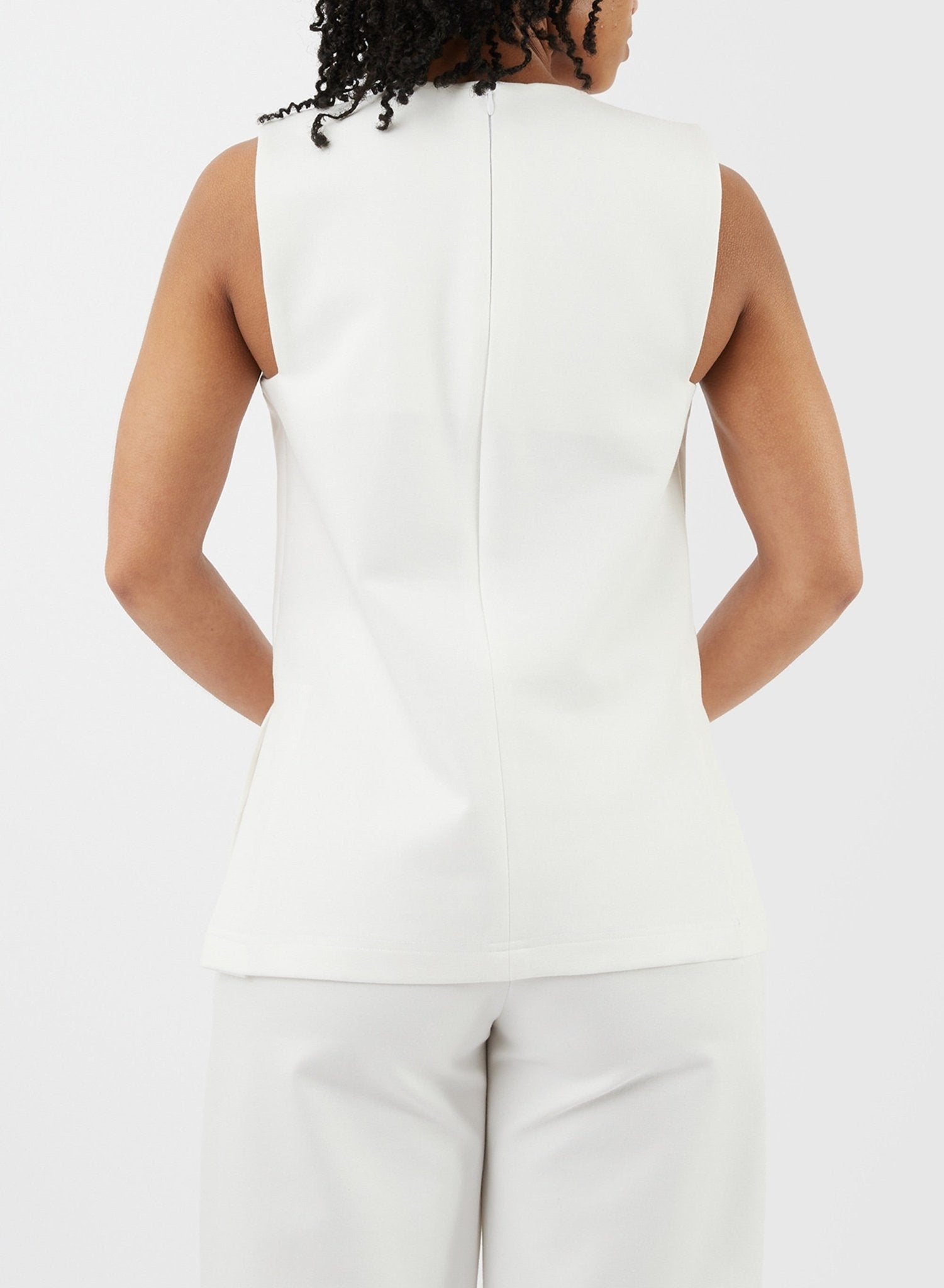 Square Cut Out Top - White - Meg