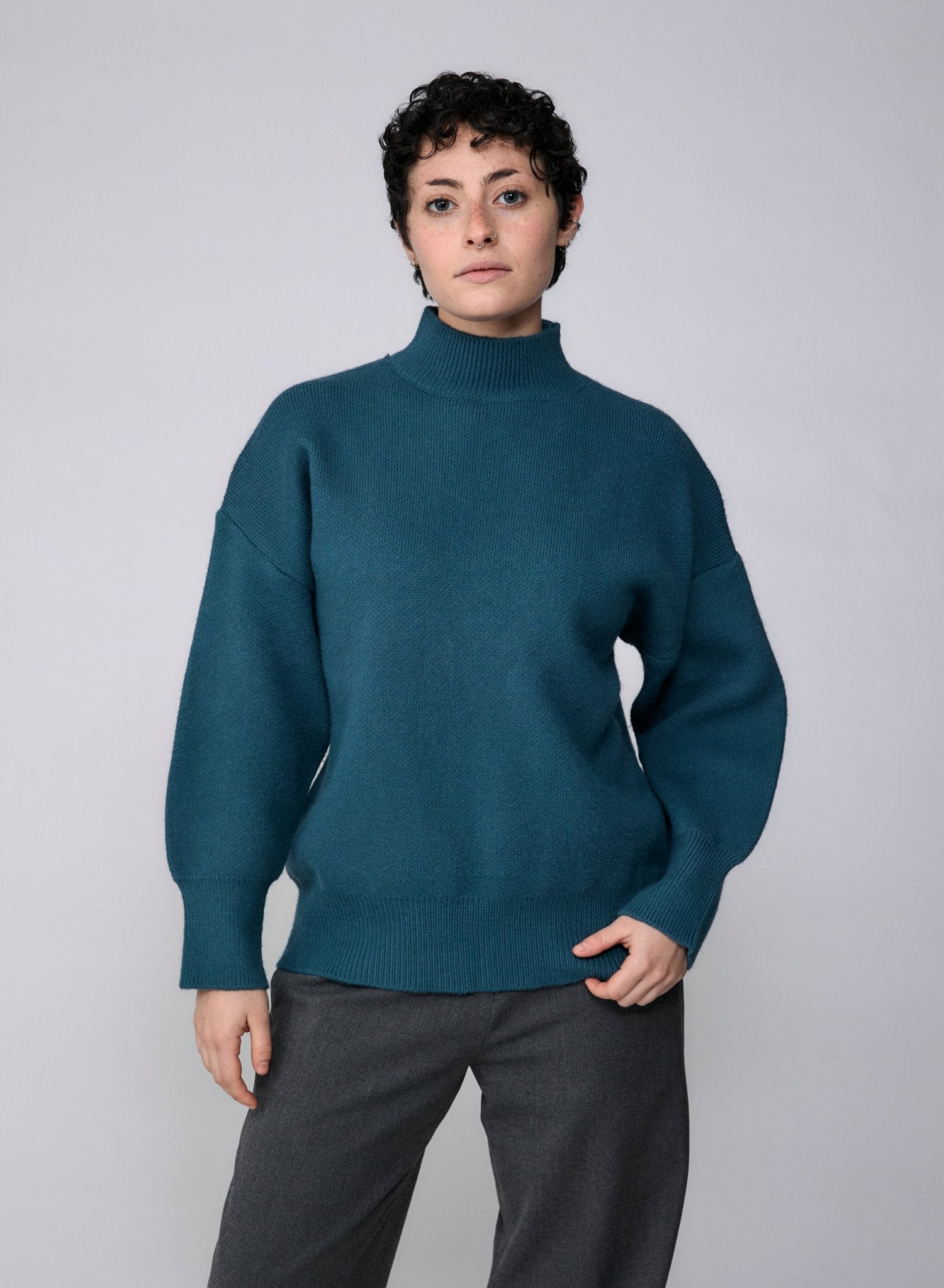 Thick Cozy Sweater - Teal - Meg