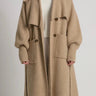 Trench cardigan coat or long sweater - Double-breasted - Camel Beige - Meg
