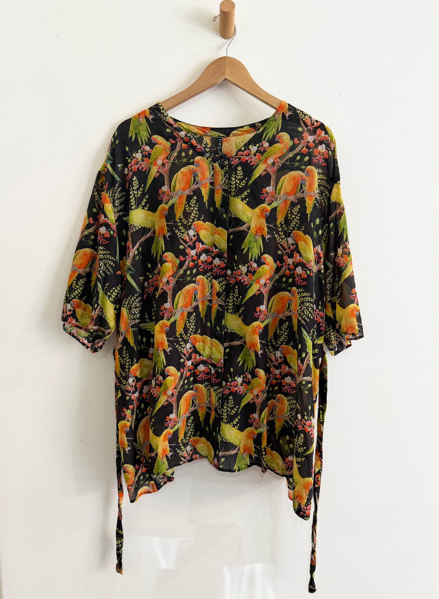 Button Front Tunic (RESALE ITEM) - Tropical Print - M/L