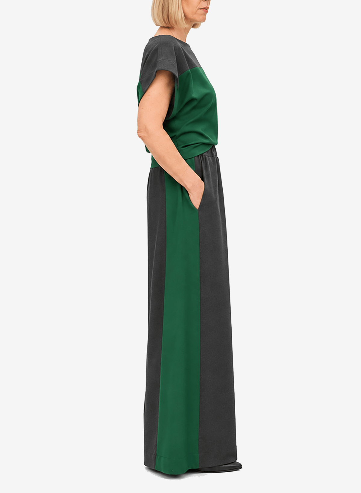 Two-Tone Marketplace Pant - Charcoal/Green - Meg