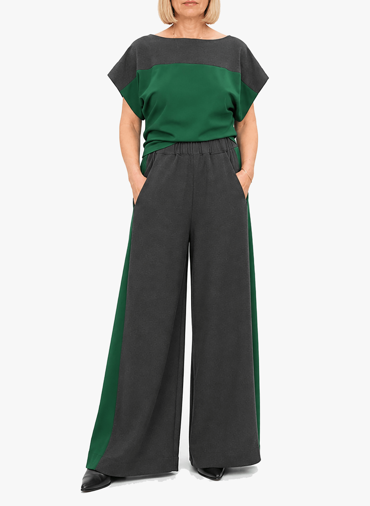 Two-Tone Marketplace Pant - Charcoal/Green - Meg