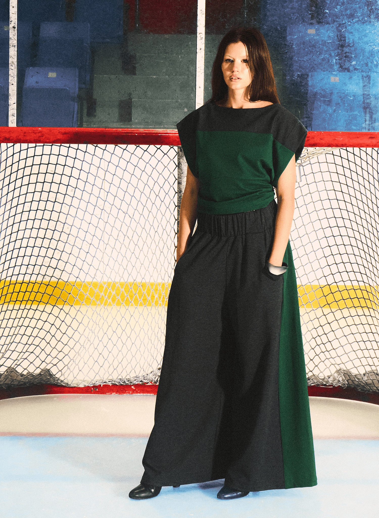 Two-Tone Marketplace Pant - Charcoal/Green (PRE-ORDER) - Meg