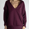 V - Neck Sweater - Burgundy - Meg