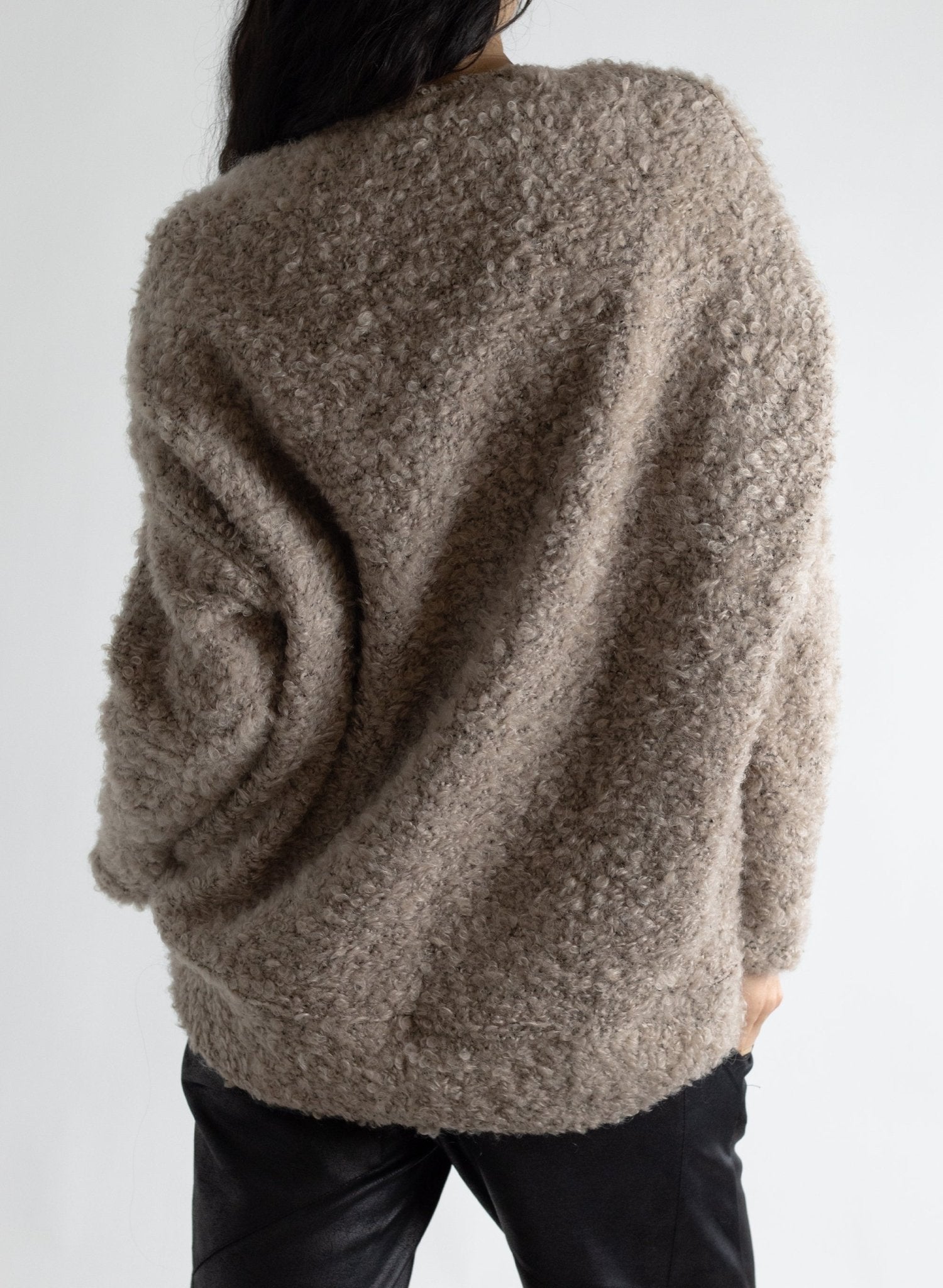 V - Neck Sweater - Nutmeg Sherpa - Meg