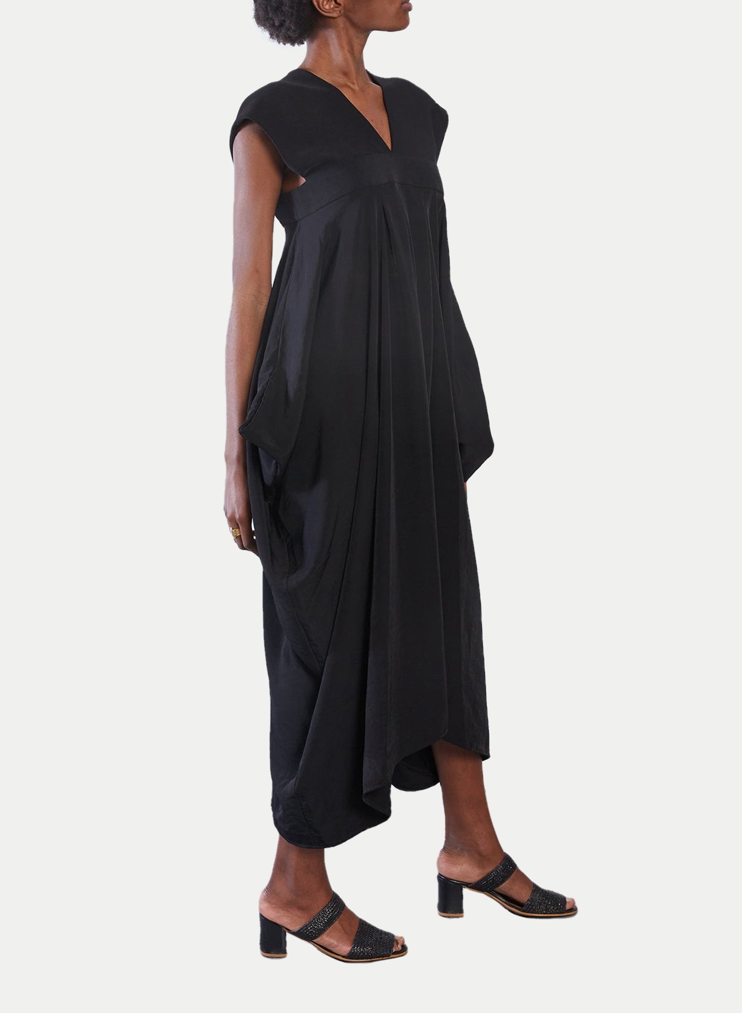 Wide Strap Dress - Black - Meg