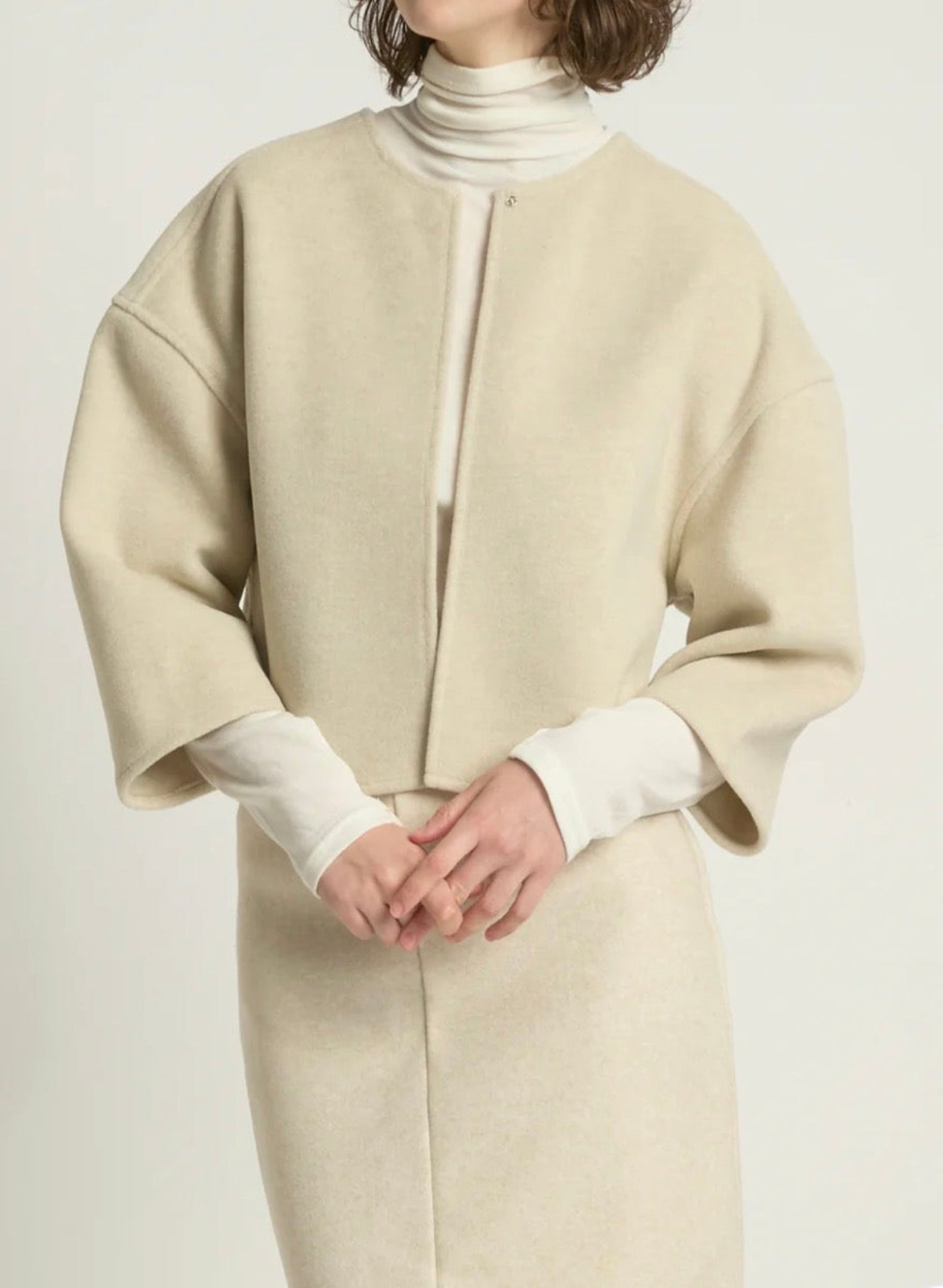 Cropped Ivory Bolero Jacket - Meg