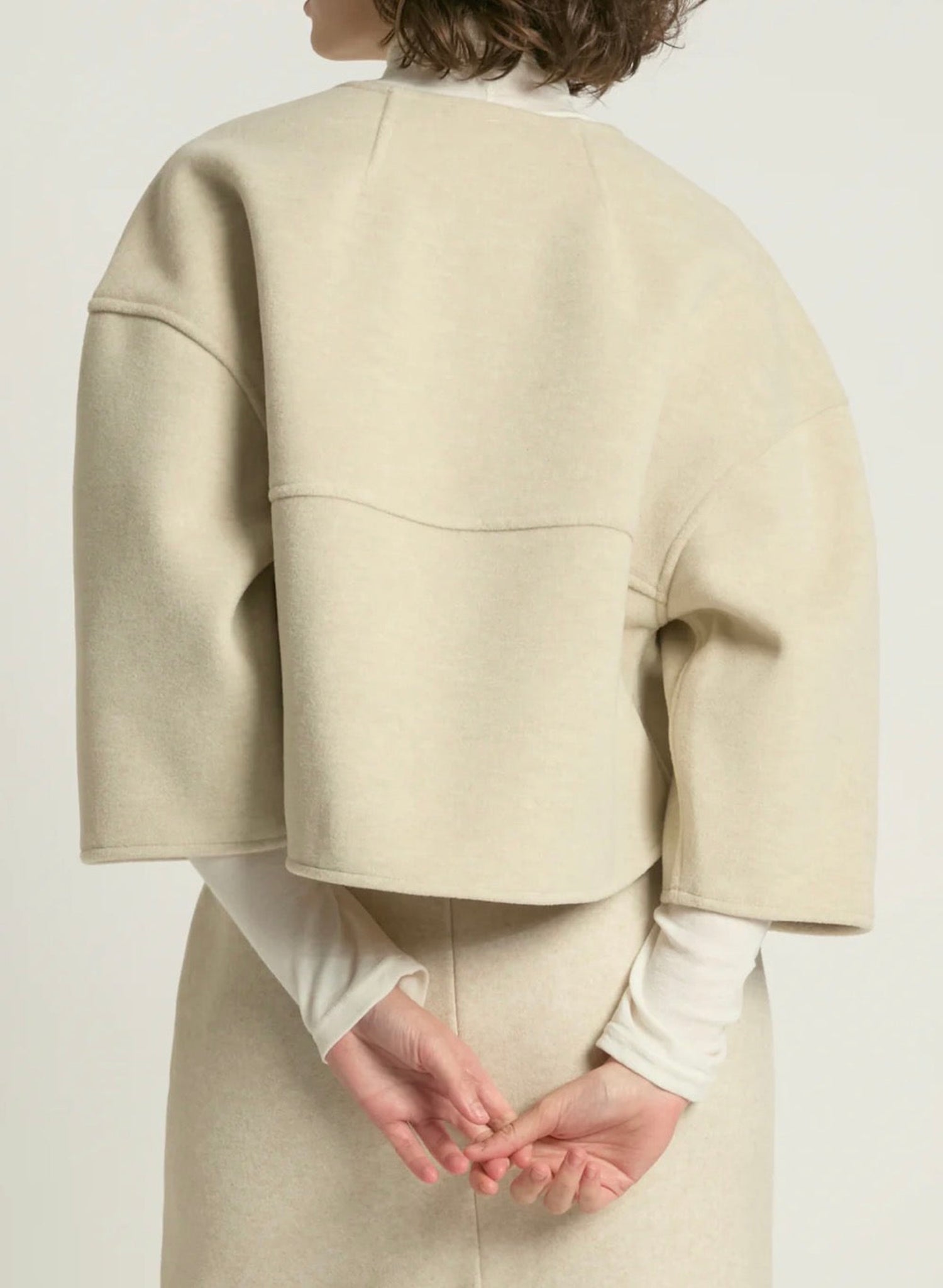 Cropped Ivory Bolero Jacket - Meg