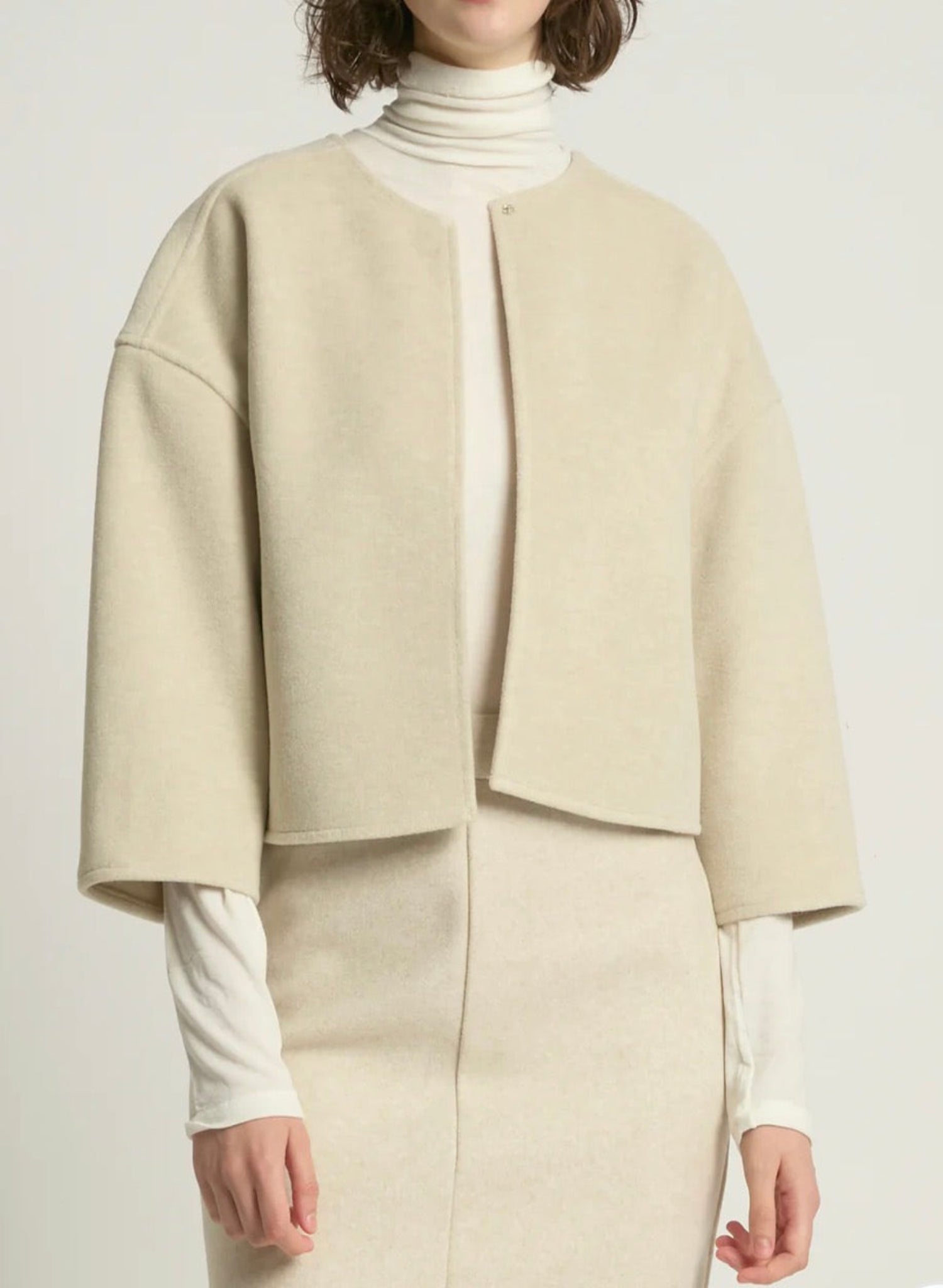 Cropped Ivory Bolero Jacket - Meg