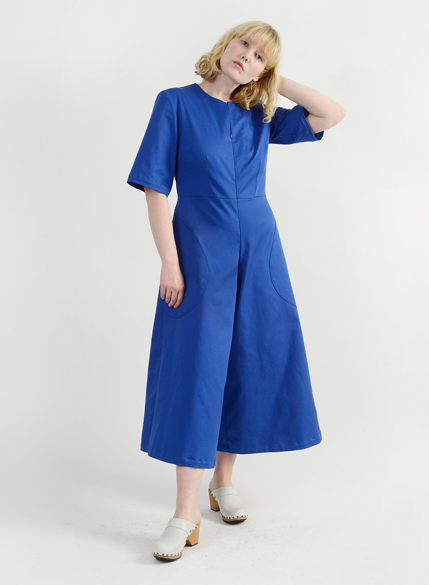 Round Pocket Jumpsuit  (RESALE ITEM) - Royal - S