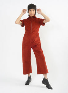 Cord Jumpsuit - Brick Red - S (RESALE ITEM) - Meg