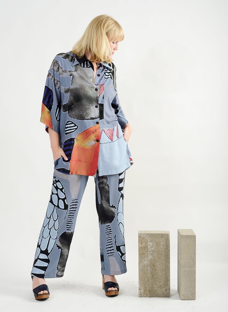 Emma Shirt - Watercolor Print - L (RESALE ITEM) - Meg