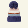 Hand Knitted Pom Pom Hat - Indigo Stripe - Meg