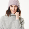 Hand Knitted Pom Pom Hat - Lavender - Meg