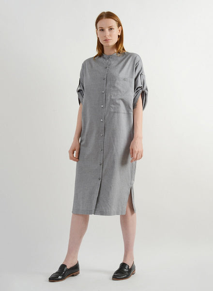 Herringbone Shirt Dress - Grey - XS/S (RESALE ITEM) - Meg