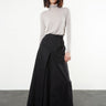 Long Inverted Pleat Skirt - Black - Meg