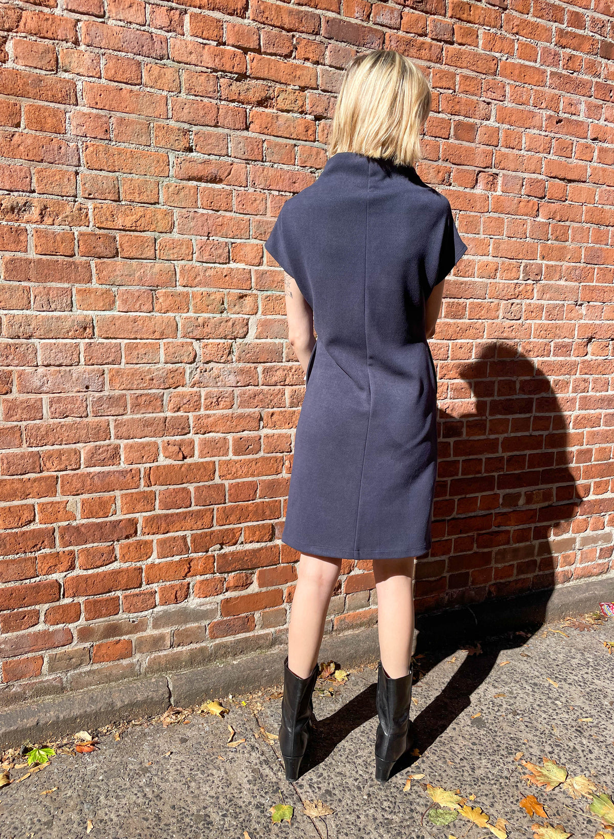 Mock Neck Dress - Navy - XS (RESALE ITEM) - Meg