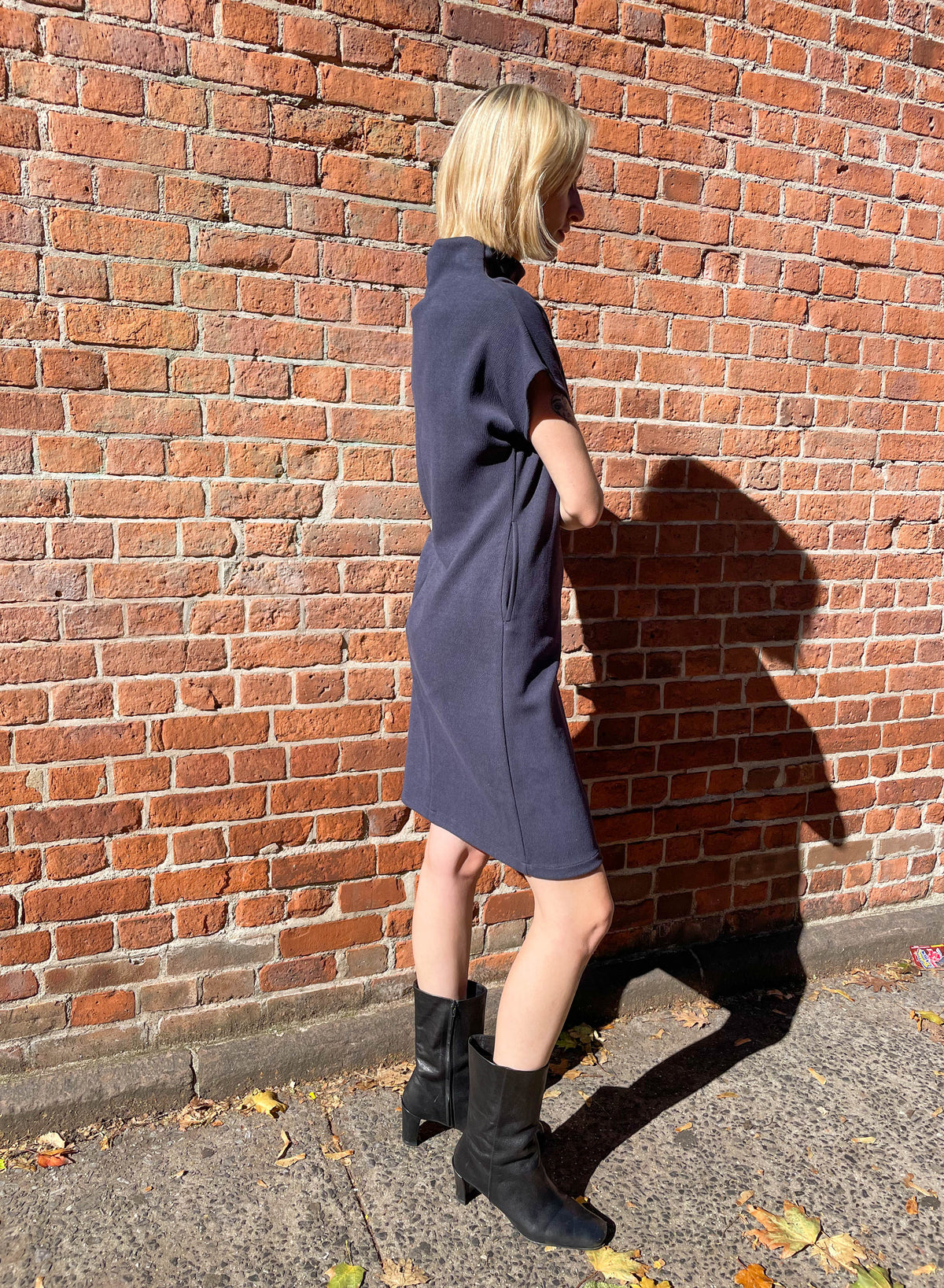 Mock Neck Dress - Navy - XS (RESALE ITEM) - Meg