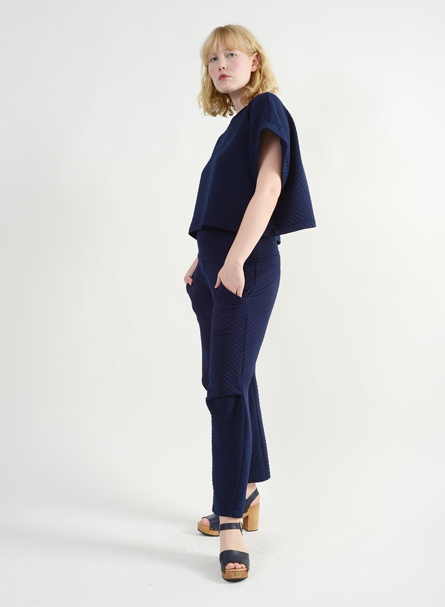 Quilted Dip Pant (RESALE ITEM) - Navy - M - Meg