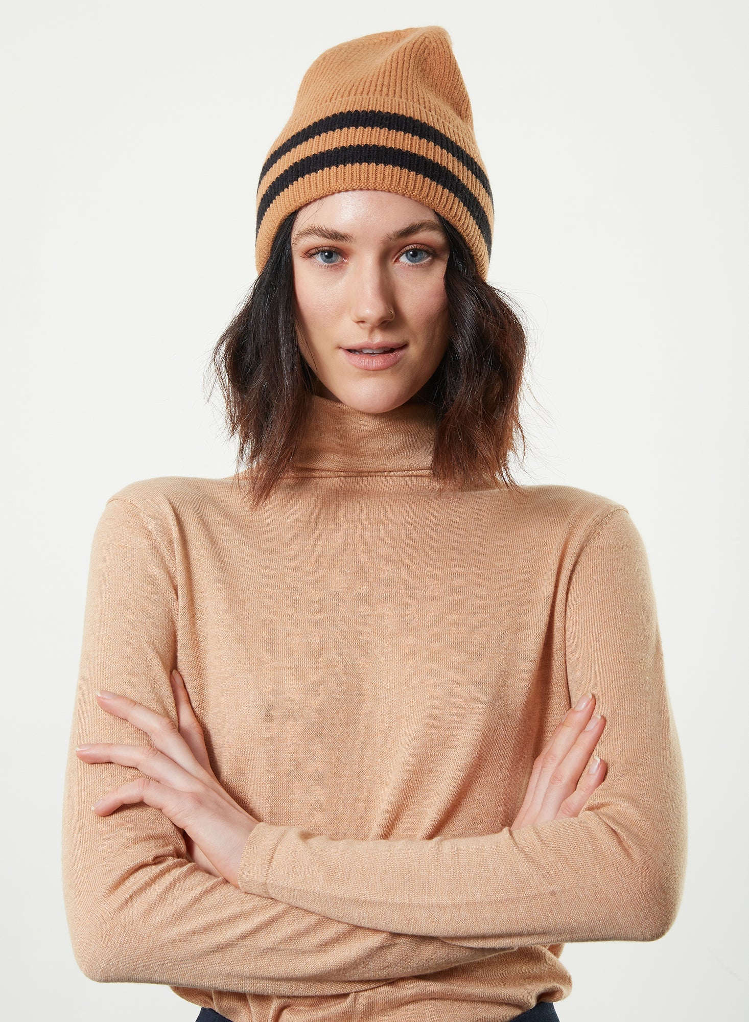 Solid & Striped Beanie - Camel - Meg