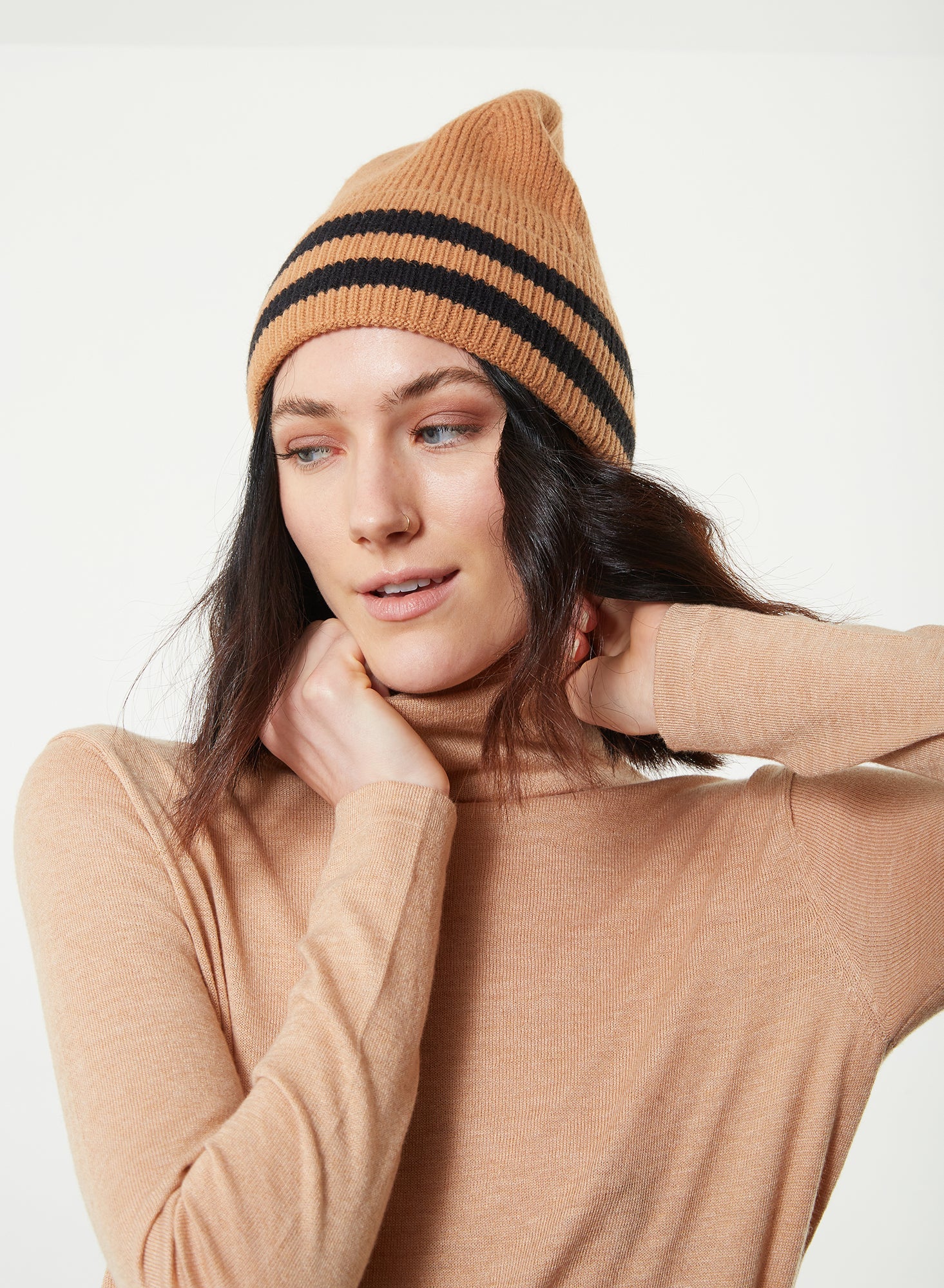 Solid & Striped Beanie - Camel - Meg