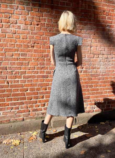 Speckled Wool Dress - Light Grey - XS (RESALE ITEM) - Meg