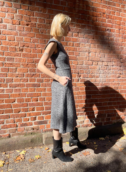 Speckled Wool Dress - Light Grey - XS (RESALE ITEM) - Meg
