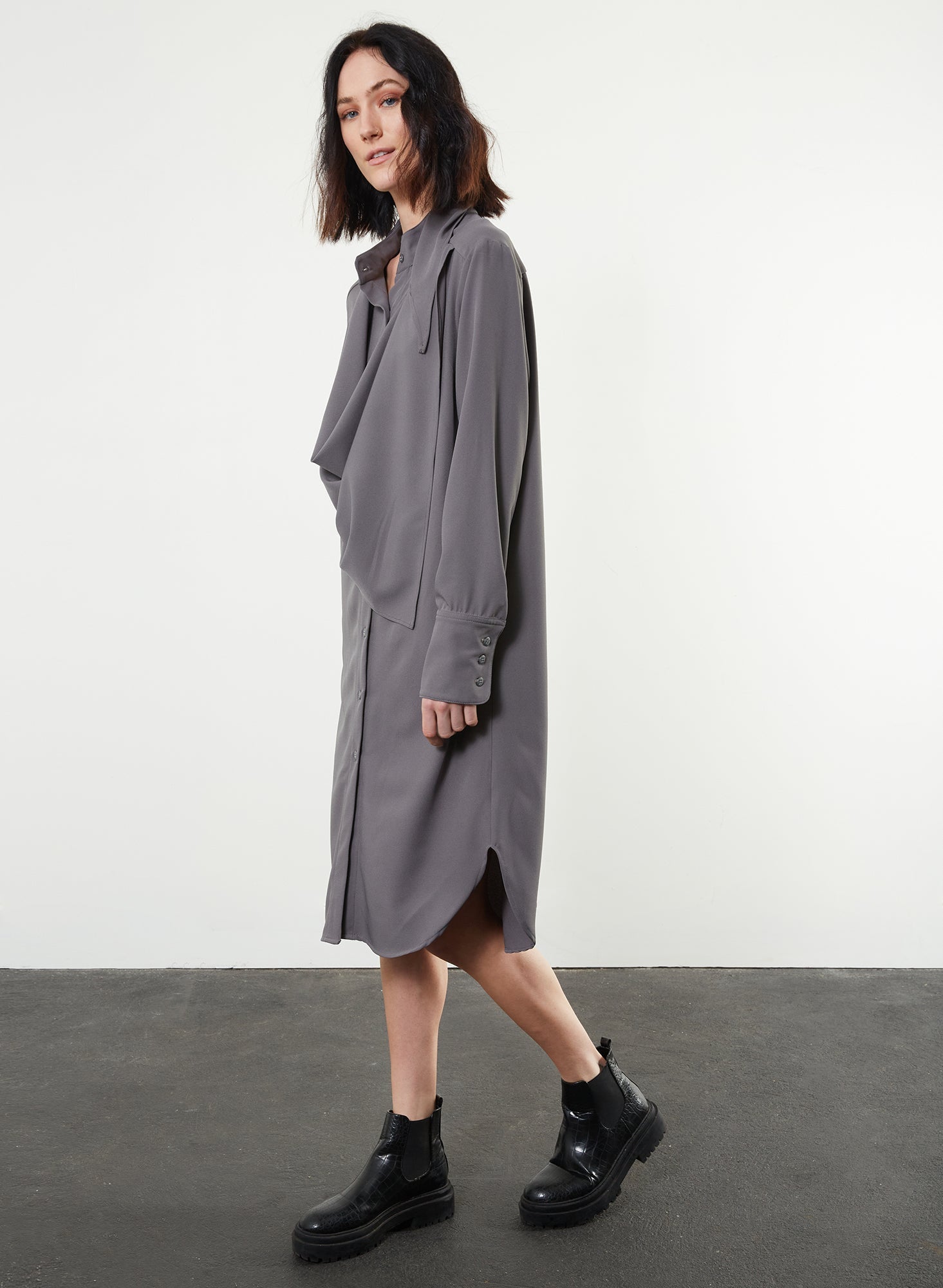 Triangle Scarf Dress - Grey - Meg