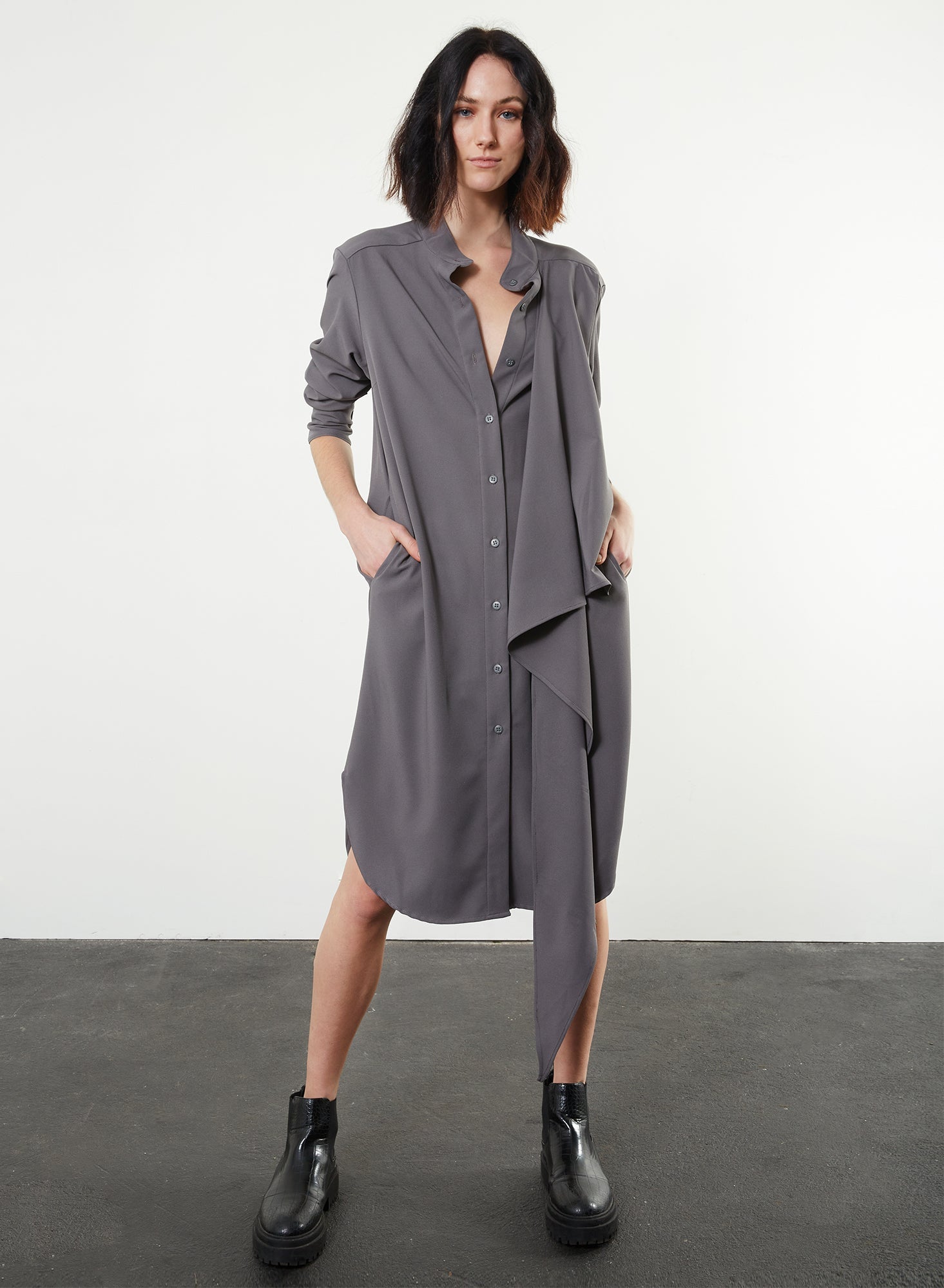 Triangle Scarf Dress - Grey - Meg