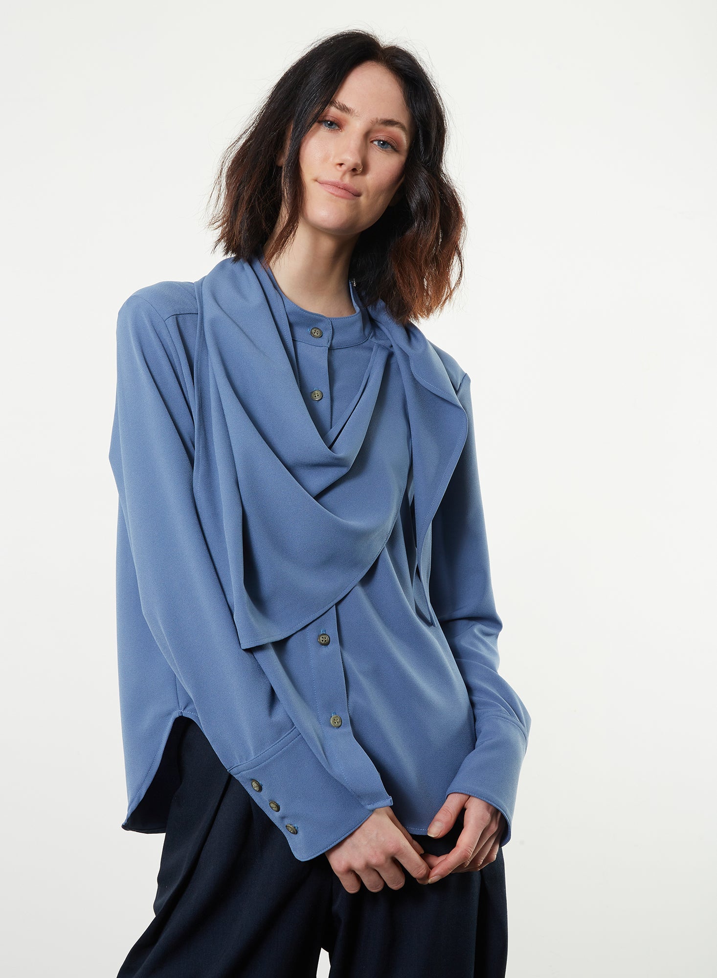 Triangle Scarf Top - Blue - Meg