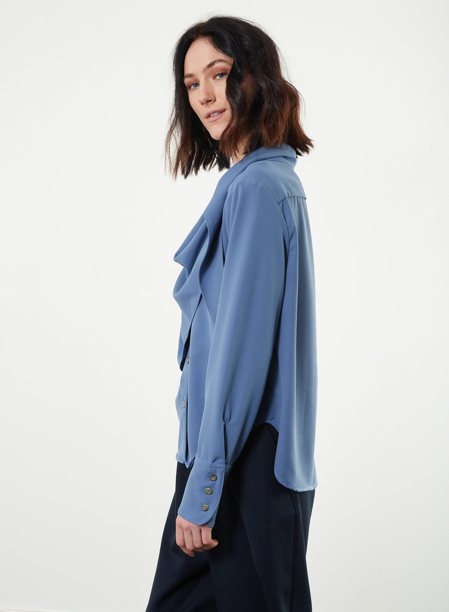 Triangle Scarf Top - Blue - Meg