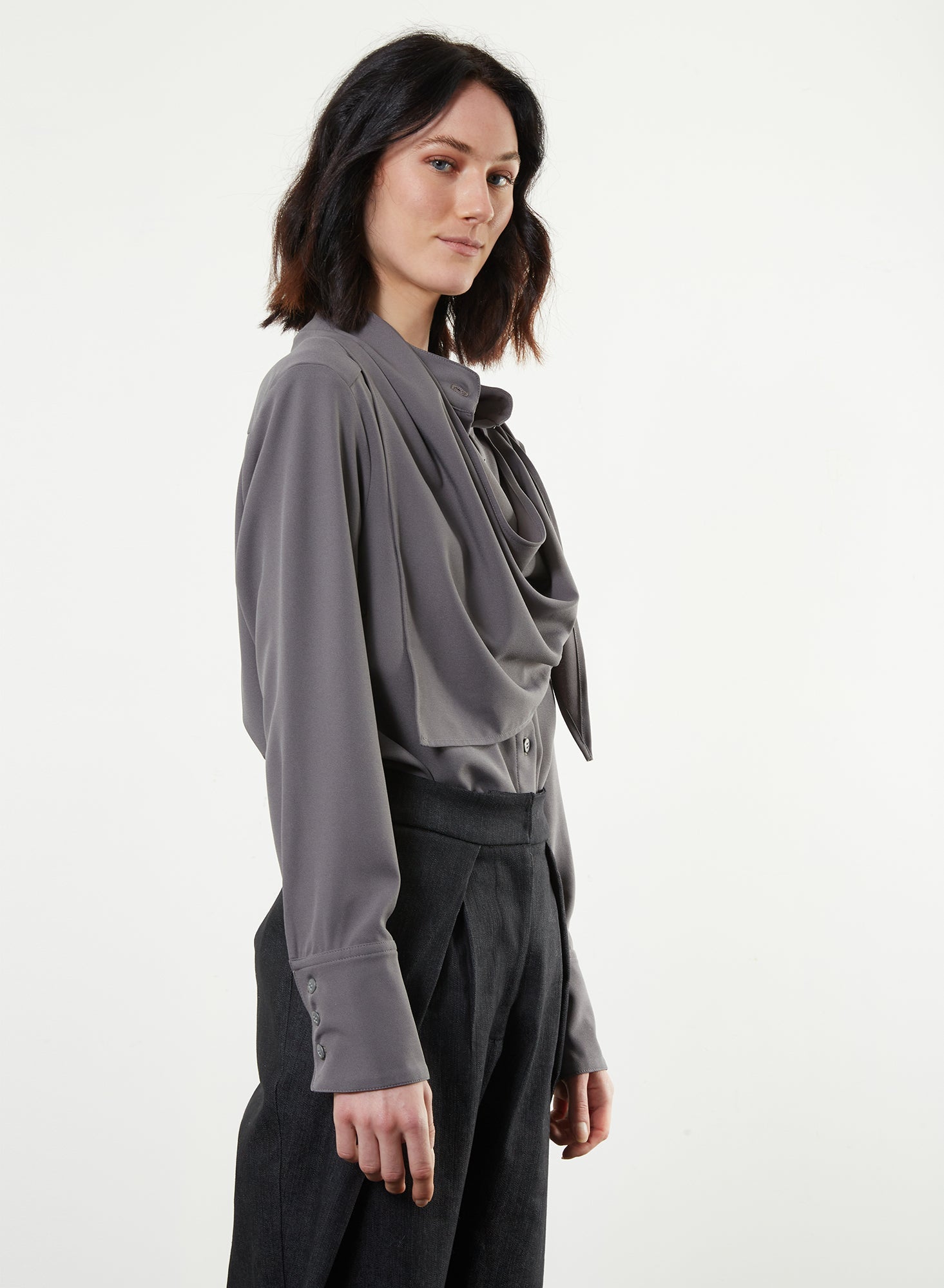 Triangle Scarf Top - Grey - Meg