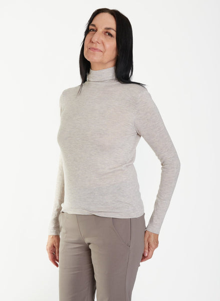 Turtleneck Light Sweater - Stone - Meg